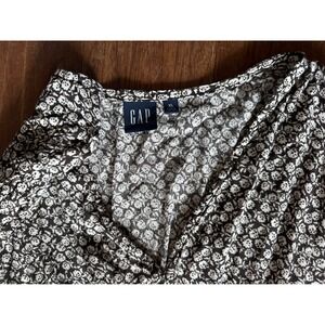 GAP Floral Print Maxi Dress XL‎ V Neck Long Sleeve Smocked Waist Boho Casual